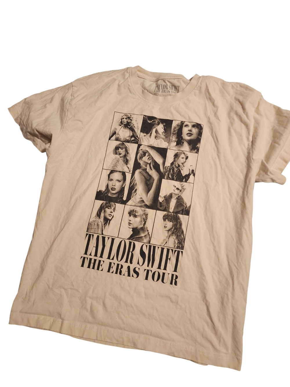Taylor Swift The Eras Tour Graphic Tee - Cream with Black Print